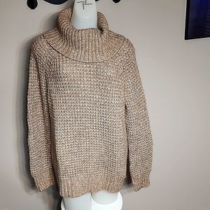 LOFT Soft Light Turtleneck Sweater in Brown/Tan Size  XL